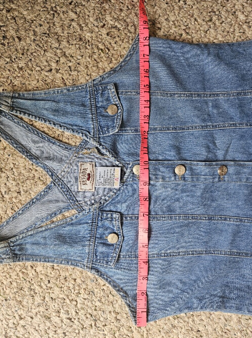 Vintage Nevada Denim Maxi Dress Button Front Prairie 90s Cottagecore - Picture 7 of 10
